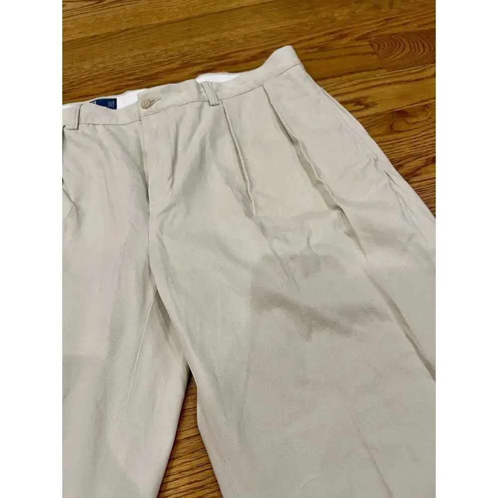 Polo‎ Ralph Lauren Ethan Pants Mens 36x34 Beige Chino Flat Front Classic Khakis